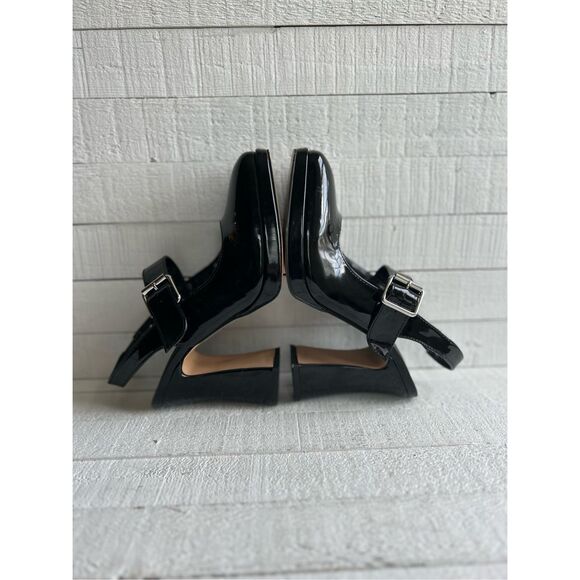 Madden Girl Black Patent Platform Mary Jane Slingback Heels 7.5M Square Toe Y2K - Picture 7 of 11